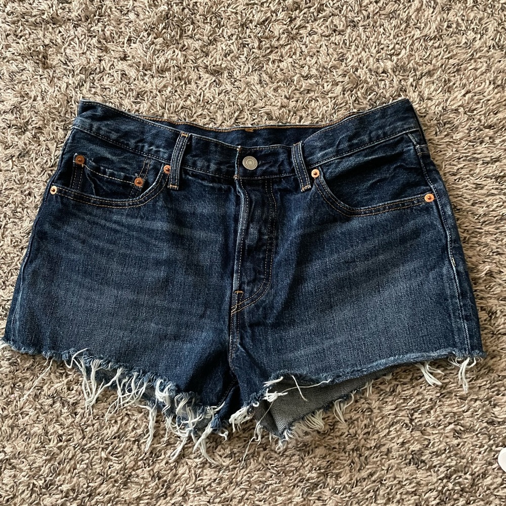 Levi's Blue Jean Shorts Distressed Cut-Off Style